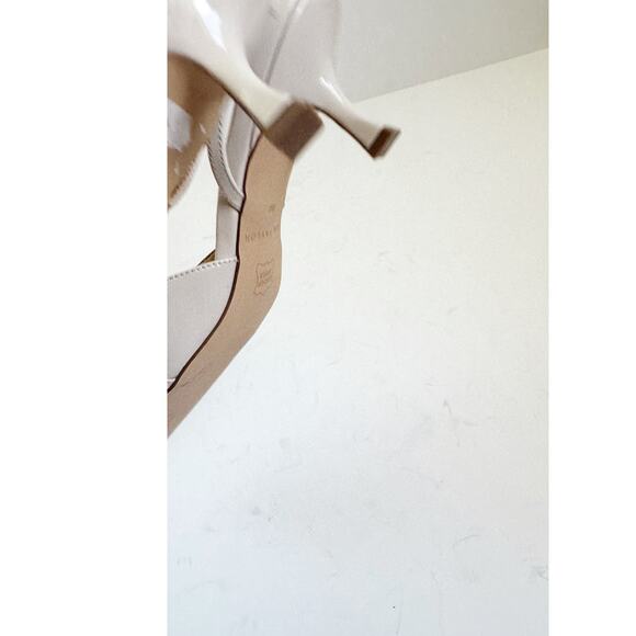 NWOB Ann Taylor Ivory Patent Strappy Pointy Toe Pumps - Size 8 - Picture 4 of 5